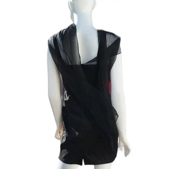 Dave & Johnny Black Dress with Integrated Shawl Formal Occasion Wear Size 3/4 - Picture 3 of 16